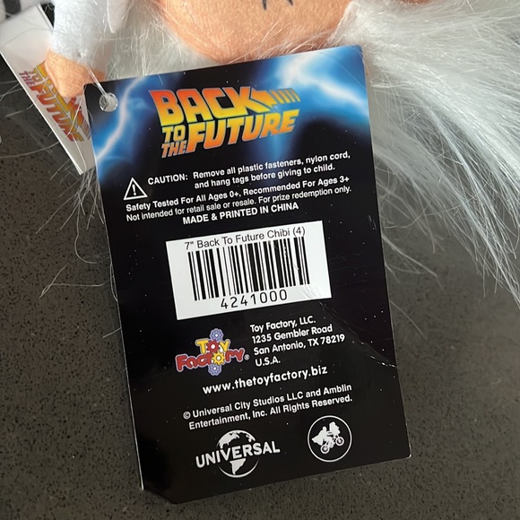 Back to the Future Doc Brown Chibi Plush Doll Figure 7" Universal Studios / NEW - Picture 11 of 13